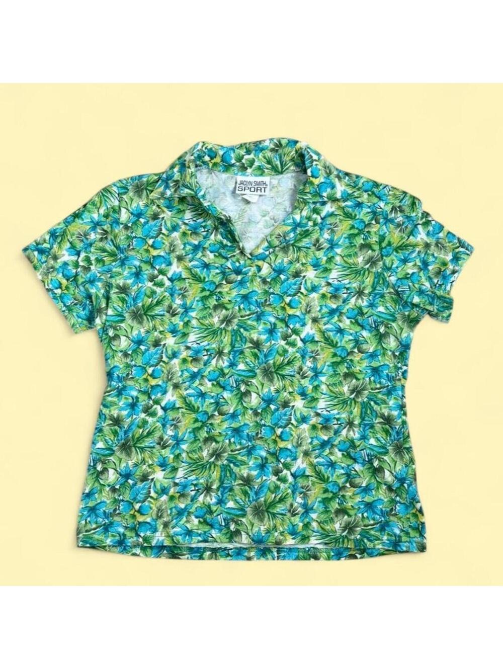 Vintage Jaclyn Smith Sport Tropical Polo